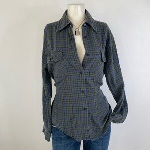 Vintage Aeropostale Y2K Cinched Waist Fairy Grunge Plaid Shirt M